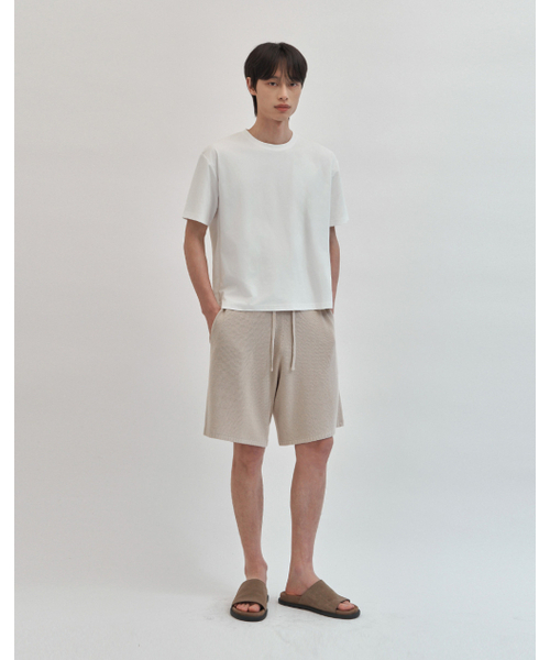 WORK ON BODY OFF（ワークオンボディオフ）の「クールバンブーセミワイドニットショーツ[ベージュ]（その他パンツ・メンズ・ベージュ・MEDIUM/LARGE/X-LARGE）」の3枚目の写真