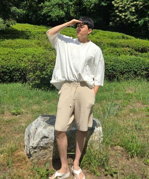 WORK ON BODY OFF（ワークオンボディオフ）の「クールバンブーセミワイドニットショーツ[ベージュ]（その他パンツ・メンズ・ベージュ・MEDIUM/LARGE/X-LARGE）」の13枚目の写真