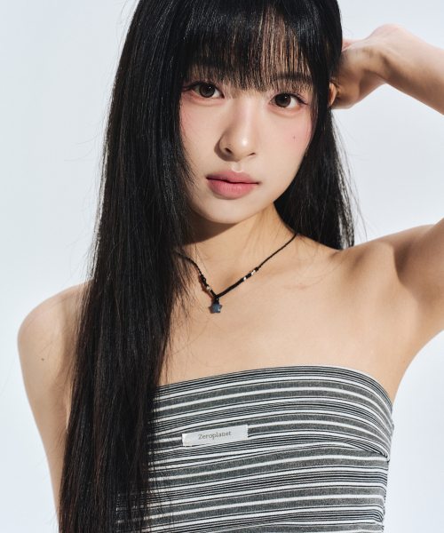 ZEROPLANET（ゼロプラネット）の「[キャップ内蔵] ジョイストライプチューブトップ グレー（Tシャツ/カットソー・レディース・その他・F）」の4枚目の写真