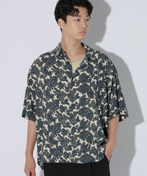 LAKOLE(ラコレ)の「柄カット楊柳半袖シャツ / 1009854(シャツ/ブラウス・メンズ・ホワイト/ブラック/ネイビー・MEDIUM/LARGE)」の7枚目の写真