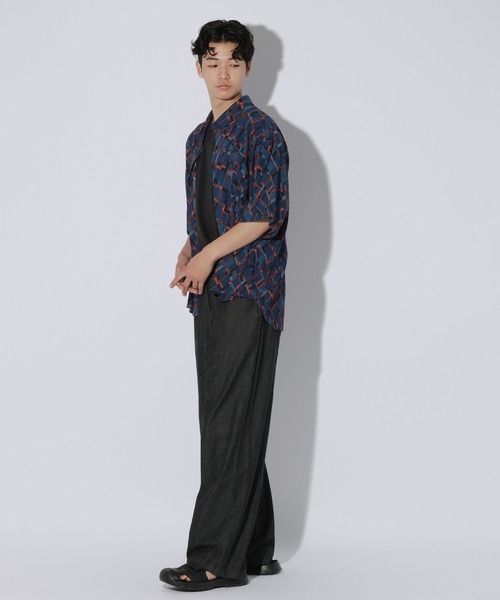 LAKOLE(ラコレ)の「柄カット楊柳半袖シャツ / 1009854(シャツ/ブラウス・メンズ・ホワイト/ブラック/ネイビー・MEDIUM/LARGE)」の16枚目の写真