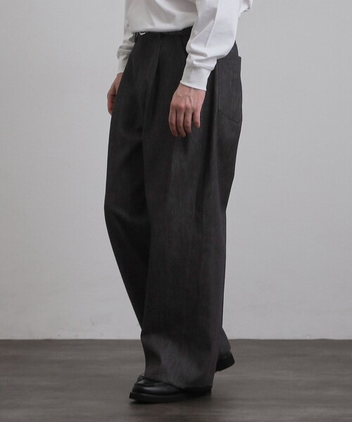 tk.TAKEO KIKUCHI(ティーケータケオキクチ)の「【色褪せしにくいデニム】Comfy Fadeless Denim Seriesワイドストレートデニム(デニムパンツ・メンズ・ネイビー/ブラック・03/02/01)」の4枚目の写真