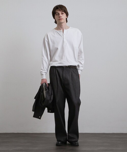 tk.TAKEO KIKUCHI(ティーケータケオキクチ)の「【色褪せしにくいデニム】Comfy Fadeless Denim Seriesワイドストレートデニム(デニムパンツ・メンズ・ネイビー/ブラック・03/02/01)」の6枚目の写真