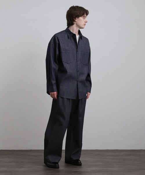 tk.TAKEO KIKUCHI(ティーケータケオキクチ)の「【色褪せしにくいデニム】Comfy Fadeless Denim Seriesワイドストレートデニム(デニムパンツ・メンズ・ネイビー/ブラック・03/02/01)」の10枚目の写真