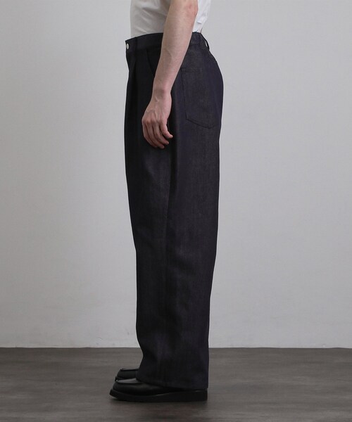 tk.TAKEO KIKUCHI(ティーケータケオキクチ)の「【色褪せしにくいデニム】Comfy Fadeless Denim Seriesワイドストレートデニム(デニムパンツ・メンズ・ネイビー/ブラック・03/02/01)」の13枚目の写真