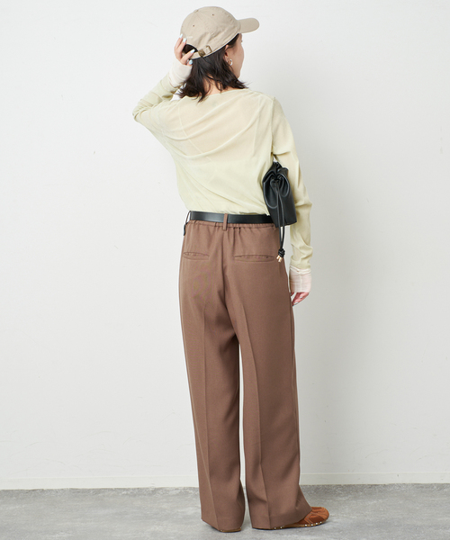 SLOBE IENA(スローブイエナ)の「フロッキーベロアレイヤードデザインロンTEE(Tシャツ/カットソー・レディース・ブラウン/ライトグリーン/ボルドー・FREE)」の16枚目の写真