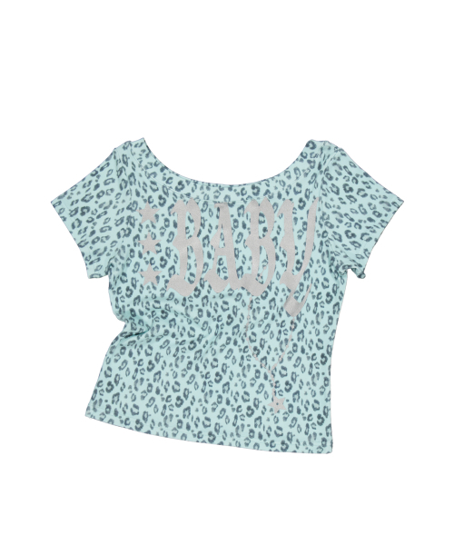 SETUP-EXE（セットアップイーエックスイー）の「BABY WIDE NECK TOP / LEOPARD MINT（Tシャツ/カットソー・レディース・その他・OS）」の6枚目の写真