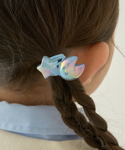Lycee mine（リセマイン）の「【ふんわり蓄光】星と月のヘアゴム(2コセット)【子供服】【キッズ】【女の子】（その他ヘアアクセサリー・キッズ・ピンク/エメラルド/サックスブルー/ラベンダー・F）」の13枚目の写真