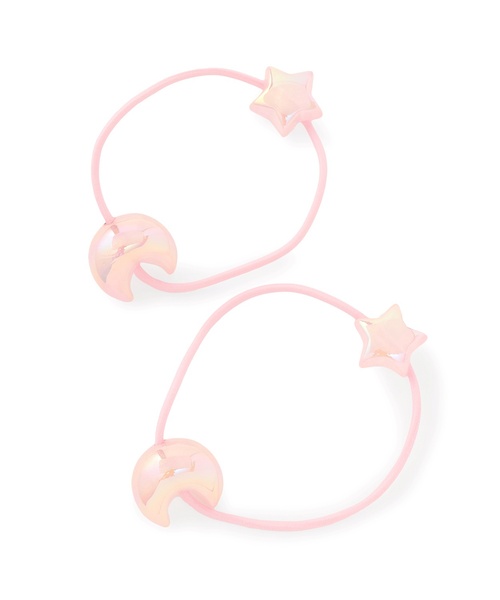 Lycee mine（リセマイン）の「【ふんわり蓄光】星と月のヘアゴム(2コセット)【子供服】【キッズ】【女の子】（その他ヘアアクセサリー・キッズ・ピンク/エメラルド/サックスブルー/ラベンダー・F）」の10枚目の写真