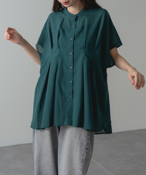 refinedworks(リファインドワークス)の「【refinedworks】ウエストタック シアー ブラウス(シャツ/ブラウス・レディース・パープル/チャコールグレー/グリーン・FREE)」の9枚目の写真
