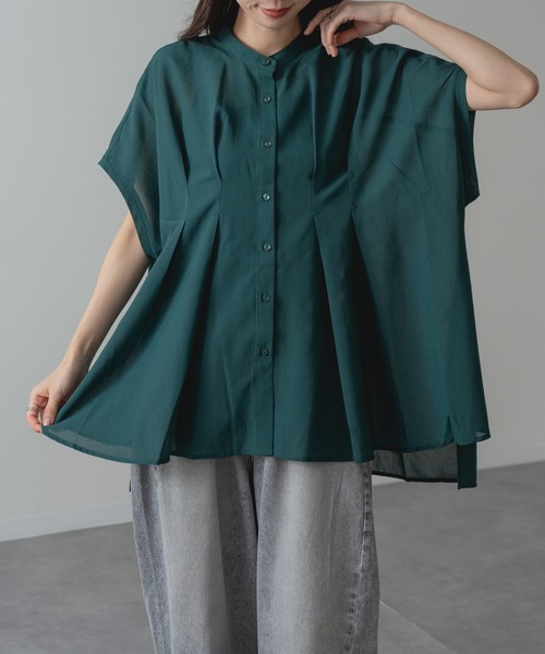 refinedworks(リファインドワークス)の「【refinedworks】ウエストタック シアー ブラウス(シャツ/ブラウス・レディース・パープル/チャコールグレー/グリーン・FREE)」の10枚目の写真