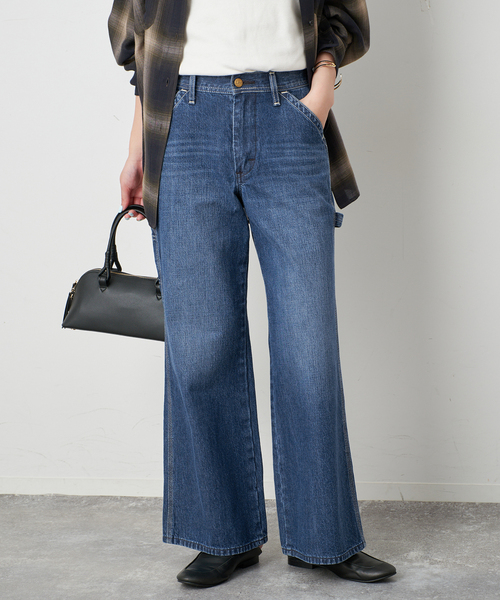 Lee(リー)の「LEE/リー SLOBE別注 Loose Flare ペインターパンツ(デニムパンツ・レディース・ブラウン/スカイブルー・38/40/36)」の2枚目の写真