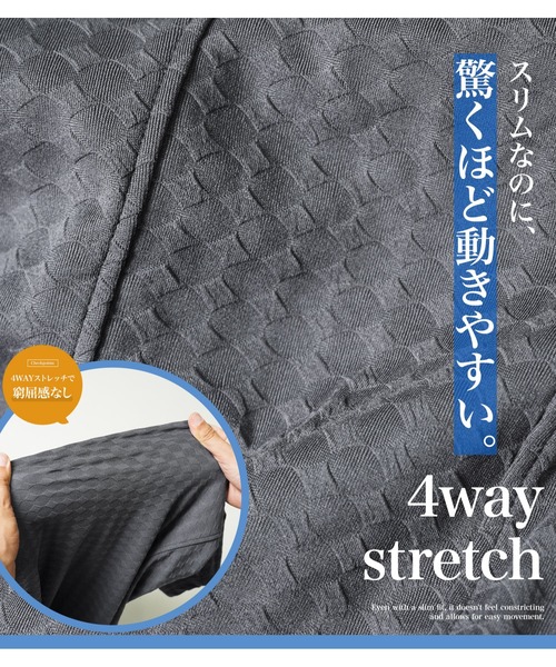 jiggys shop(ジギーズショップ)の「ダイヤジャガード スリムフィット ストレッチ 半袖 ポロシャツ(ポロシャツ・メンズ・ブラウン/ネイビー/ブラック/ホワイト/チャコールグレー・MEDIUM/LARGE/X-LARGE)」の10枚目の写真