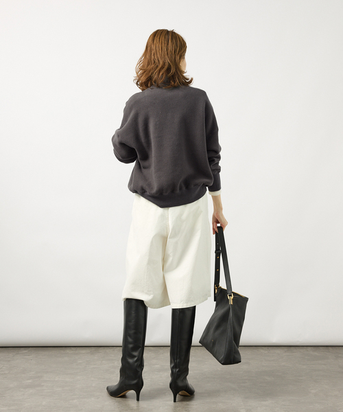 TICCA(ティッカ)の「TICCA ティッカ ダウニー裏毛ZIPプルオーバー 263426291(Tシャツ/カットソー・レディース・チャコールグレー/バーガンディー・FREE)」の5枚目の写真