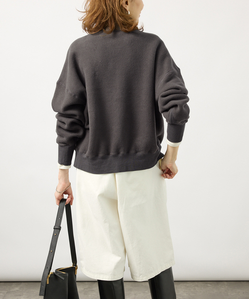 TICCA(ティッカ)の「TICCA ティッカ ダウニー裏毛ZIPプルオーバー 263426291(Tシャツ/カットソー・レディース・チャコールグレー/バーガンディー・FREE)」の8枚目の写真