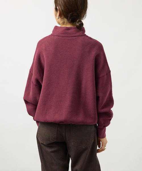 TICCA(ティッカ)の「TICCA ティッカ ダウニー裏毛ZIPプルオーバー 263426291(Tシャツ/カットソー・レディース・チャコールグレー/バーガンディー・FREE)」の14枚目の写真
