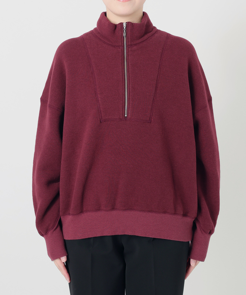TICCA(ティッカ)の「TICCA ティッカ ダウニー裏毛ZIPプルオーバー 263426291(Tシャツ/カットソー・レディース・チャコールグレー/バーガンディー・FREE)」の16枚目の写真
