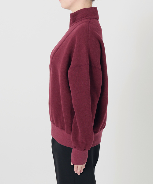 TICCA(ティッカ)の「TICCA ティッカ ダウニー裏毛ZIPプルオーバー 263426291(Tシャツ/カットソー・レディース・チャコールグレー/バーガンディー・FREE)」の17枚目の写真