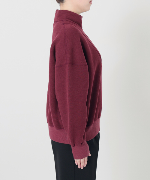 TICCA(ティッカ)の「TICCA ティッカ ダウニー裏毛ZIPプルオーバー 263426291(Tシャツ/カットソー・レディース・チャコールグレー/バーガンディー・FREE)」の19枚目の写真
