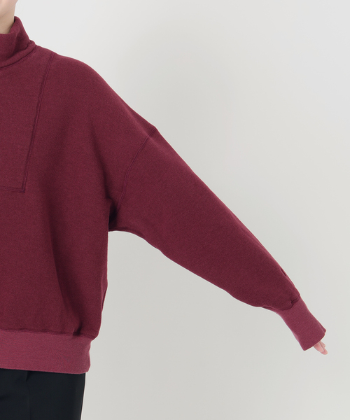 TICCA(ティッカ)の「TICCA ティッカ ダウニー裏毛ZIPプルオーバー 263426291(Tシャツ/カットソー・レディース・チャコールグレー/バーガンディー・FREE)」の20枚目の写真