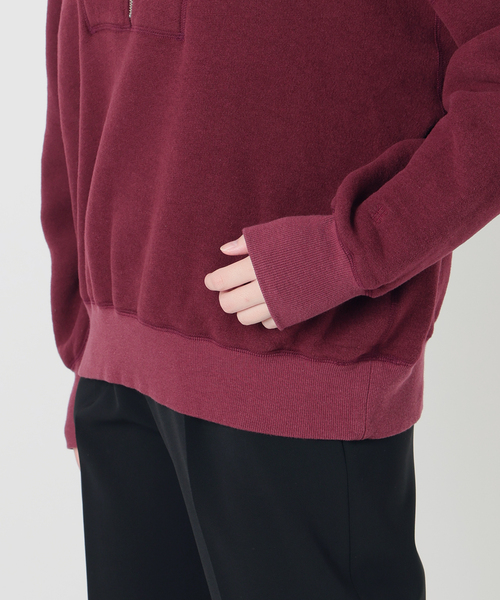 TICCA(ティッカ)の「TICCA ティッカ ダウニー裏毛ZIPプルオーバー 263426291(Tシャツ/カットソー・レディース・チャコールグレー/バーガンディー・FREE)」の21枚目の写真