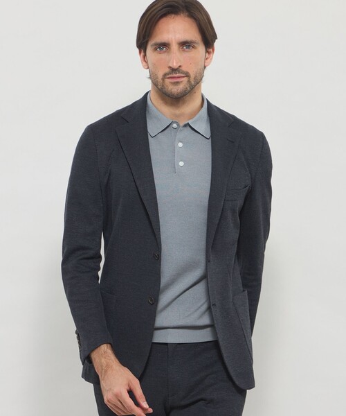MACKINTOSH LONDON(マッキントッシュ ロンドン)の「【WEB・一部店舗限定】【FLEX JERSEY】ホップサックジャージーセットアップジャケット(テーラードジャケット・メンズ・ダークネイビー/ダークブラウン・38/40)」の1枚目の写真