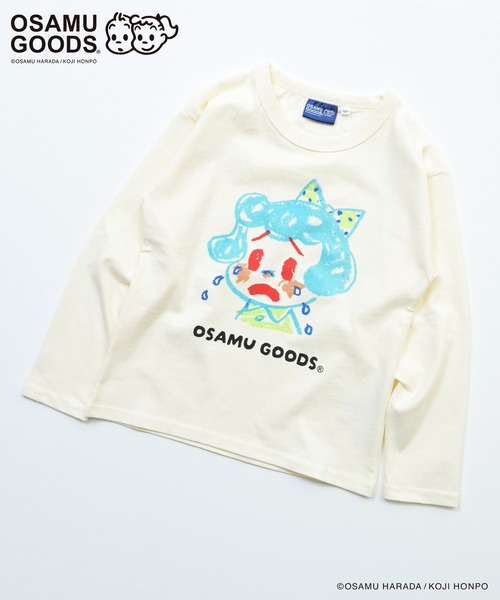 OSAMU GOODS(オサムグッズ)の「【別注】OSAMU GOODS プリント長袖Tシャツ(Tシャツ/カットソー・キッズ・オフホワイト/マスタード/チャコール・120/110/100/95/90/80/150/140/130)」の2枚目の写真