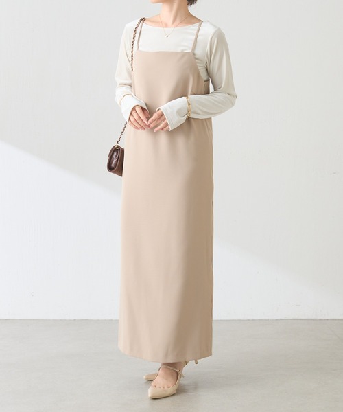 COLLAGE GALLARDAGALANTE(コラージュガリャルダガランテ)の「バックレースドッキングキャミワンピース/Nuel(ワンピース・レディース・ベージュ/ブラック・FREE)」の14枚目の写真