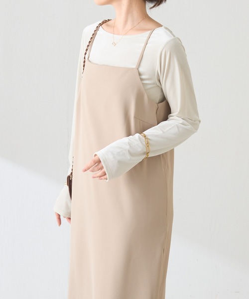 COLLAGE GALLARDAGALANTE(コラージュガリャルダガランテ)の「バックレースドッキングキャミワンピース/Nuel(ワンピース・レディース・ベージュ/ブラック・FREE)」の9枚目の写真