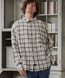 ms6614-Textured Fringe Long Sleeve Shirt シャツ(PF-262-011)
