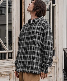 ms6614-Textured Fringe Long Sleeve Shirt シャツ(PF-262-011)