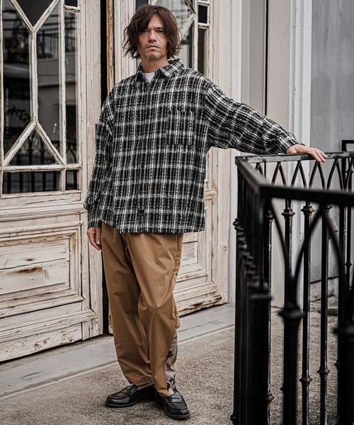 CAMBIO(カンビオ)の「ms6614-Textured Fringe Long Sleeve Shirt シャツ(PF-262-011)(シャツ/ブラウス・メンズ・ホワイト/ブラック・M/L)」の9枚目の写真