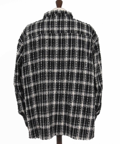 CAMBIO(カンビオ)の「ms6614-Textured Fringe Long Sleeve Shirt シャツ(PF-262-011)(シャツ/ブラウス・メンズ・ホワイト/ブラック・M/L)」の12枚目の写真