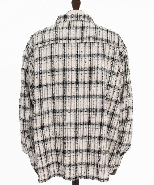 CAMBIO(カンビオ)の「ms6614-Textured Fringe Long Sleeve Shirt シャツ(PF-262-011)(シャツ/ブラウス・メンズ・ホワイト/ブラック・M/L)」の15枚目の写真