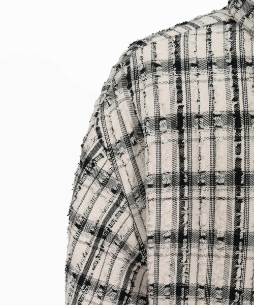 CAMBIO(カンビオ)の「ms6614-Textured Fringe Long Sleeve Shirt シャツ(PF-262-011)(シャツ/ブラウス・メンズ・ホワイト/ブラック・M/L)」の17枚目の写真