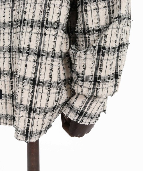 CAMBIO(カンビオ)の「ms6614-Textured Fringe Long Sleeve Shirt シャツ(PF-262-011)(シャツ/ブラウス・メンズ・ホワイト/ブラック・M/L)」の19枚目の写真