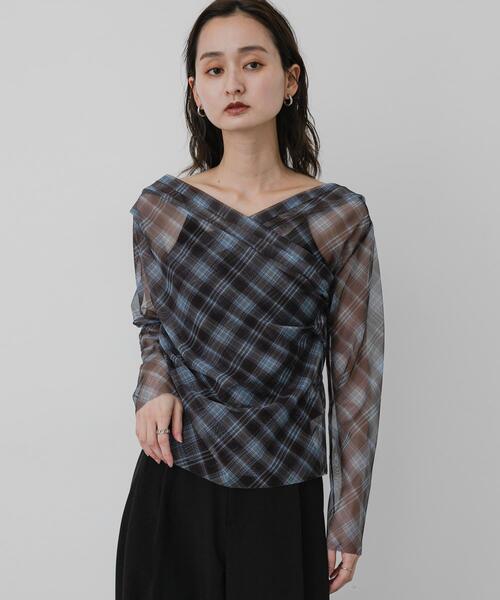 SENSE OF PLACE by URBAN RESEARCH(センスオブプレイスバイアーバンリサーチ)の「チェックシアードレープトップ(その他トップス・レディース・ブラウン系その他/レッド系その他・ONE)」の19枚目の写真