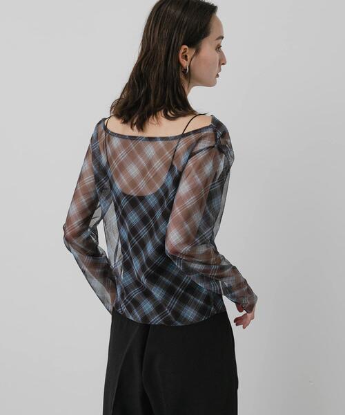 SENSE OF PLACE by URBAN RESEARCH(センスオブプレイスバイアーバンリサーチ)の「チェックシアードレープトップ(その他トップス・レディース・ブラウン系その他/レッド系その他・ONE)」の21枚目の写真
