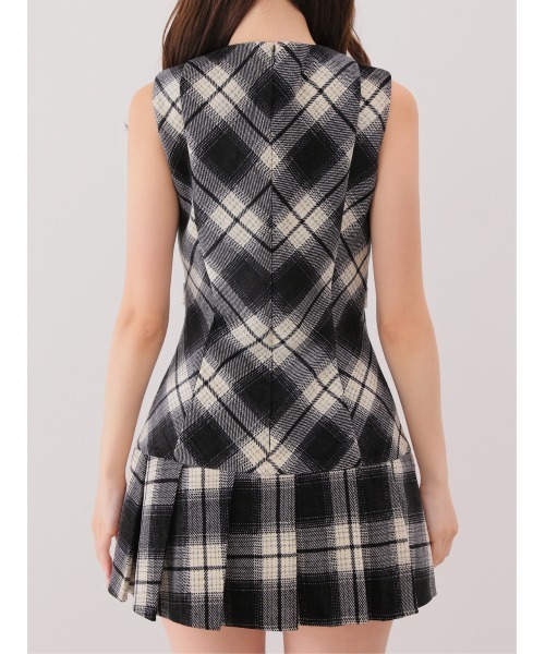 M me eme(エムミーエメ)の「Ombre check pleats mini onepiece(eme10864)(ワンピース・レディース・ブラウン/ブラック・FREE)」の15枚目の写真
