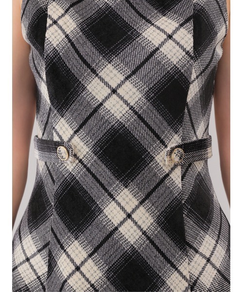 M me eme(エムミーエメ)の「Ombre check pleats mini onepiece(eme10864)(ワンピース・レディース・ブラウン/ブラック・FREE)」の16枚目の写真