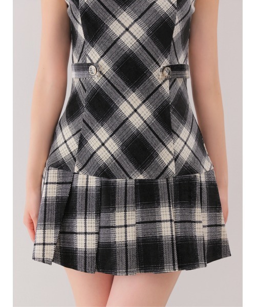 M me eme(エムミーエメ)の「Ombre check pleats mini onepiece(eme10864)(ワンピース・レディース・ブラウン/ブラック・FREE)」の17枚目の写真