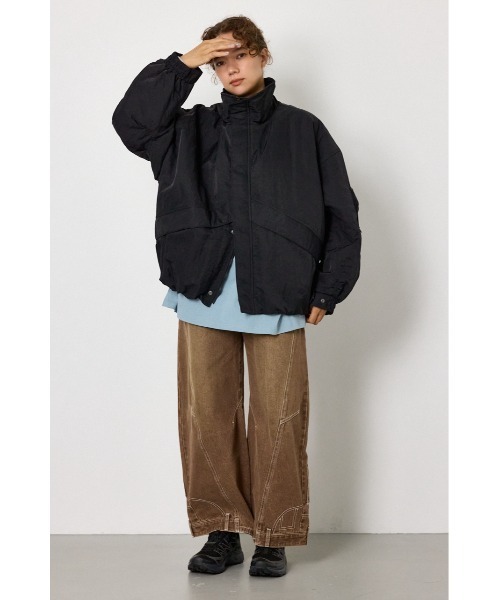 RODEO CROWNS WIDE BOWL（ロデオクラウンズワイドボウル）の「LEVEL5 STAND NECK ブルゾン（ブルゾン・レディース・ネイビー/ブラック/アイボリー/カーキ/レッド・FREE）」の9枚目の写真