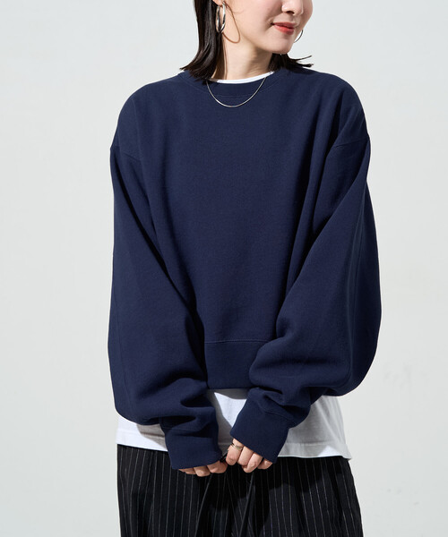 FREAK'S STORE(フリークスストア)の「\累計38,500枚突破/限定展開 ヘビーウェイト ショート ビッグ スウェット(スウェット・レディース・チャコールグレー/ライトグレー/ブラック/ベージュ/ネイビー/ブラウン/グレー/ピンク/グリーン/ナチュラル・フリ-)」の21枚目の写真