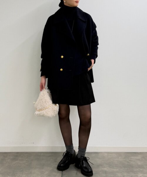LOUNGEDRESS（ラウンジドレス）の「《大人気コート今年も登場！》ミドルリバーコート（その他アウター・レディース・ネイビー・FREE）」の2枚目の写真