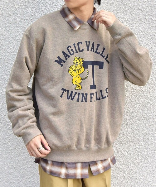 SHIPS any(シップス エニィ)の「SCREEN STARS: カレッジ プリント リラックス スウェット◆(スウェット・メンズ・カーキ/グレー・LARGE/MEDIUM)」の12枚目の写真