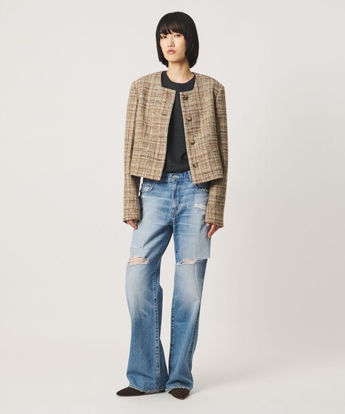 AEWEN MATOPH(イウエン マトフ)の「<AEWEN MATOPH>ツイード ショート ジャケット(ノーカラージャケット・レディース・ベージュ/ブラック・36/38)」の3枚目の写真