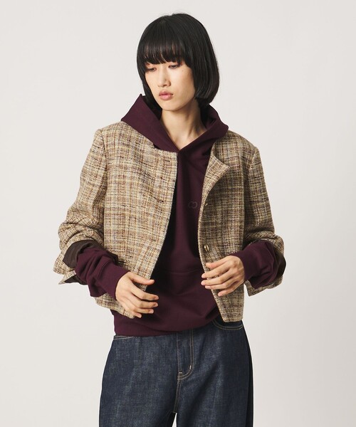 AEWEN MATOPH(イウエン マトフ)の「<AEWEN MATOPH>ツイード ショート ジャケット(ノーカラージャケット・レディース・ベージュ/ブラック・36/38)」の4枚目の写真