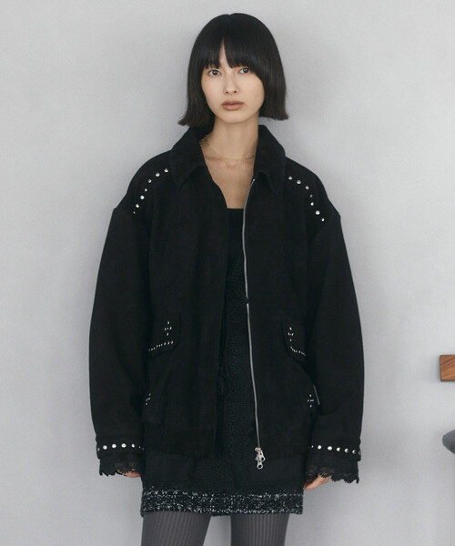Firsthand（ファーストハンド）の「Firsthand/ファーストハンド ゴートレザー スタッズ ブルゾン【限定展開】 / Goat Leather Studs Blouson（ブルゾン・レディース・ブラック/ダークブラウン・FREE）」の9枚目の写真