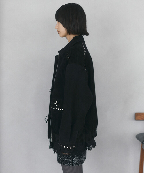 Firsthand（ファーストハンド）の「Firsthand/ファーストハンド ゴートレザー スタッズ ブルゾン【限定展開】 / Goat Leather Studs Blouson（ブルゾン・レディース・ブラック/ダークブラウン・FREE）」の11枚目の写真
