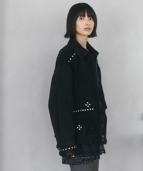 Firsthand（ファーストハンド）の「Firsthand/ファーストハンド ゴートレザー スタッズ ブルゾン【限定展開】 / Goat Leather Studs Blouson（ブルゾン・レディース・ブラック/ダークブラウン・FREE）」の13枚目の写真